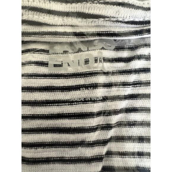 Lands End Split Hem Tank Women’s LG White / Black Stripe New In Bag - Picture 5 of 6